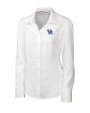 Kentucky Wildcats Cutter & Buck Epic Easy Care Nailshead Womens Long Sleeve Dress Shirt White Mannequin