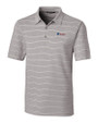 Fairleigh Dickinson Knights Cutter & Buck Forge Epic Confidence Recycled Heathered Stripe Stretch Mens Polo Polished Medium Gray Mannequin