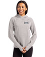 BIG 12 Conference -  Cutter & Buck Adapt Knit Recycled Womens Heathered Hooded Pullover Polished Heather Front