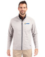 Seafair Cutter & Buck Adapt Eco Knit Hybrid Recycled Mens Big & Tall Full Zip Jacket Polished Medium Gray Front