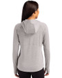 Seafair Cutter & Buck Adapt Knit Recycled Womens Heathered Hooded Pullover Polished Heather Back