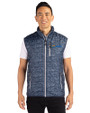 Seafair Cutter & Buck Rainier PrimaLoft® Epic Versatility Printed Mens Insulated Recycled Full Zip Puffer Vest Dark Navy Front