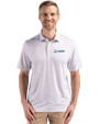 Seafair Cutter & Buck Pike Eco Flora Print Recycled Mens Big & Tall Polo Polished Medium Gray Front