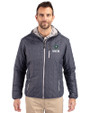 UNC Wilmington Seahawks - Cutter & Buck Rainier Primaloft Eco Mens Full Zip Hooded Jacket Anthracite Melange Front