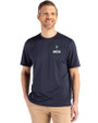 UNC Wilmington Seahawks - Cutter & Buck Coastline Eco Epic Comfort Recycled Mens Short Sleeve Tee Navy Blue Front