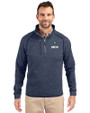 UNC Wilmington Seahawks - Cutter & Buck Mainsail Sweater-Knit Mens Half Zip Pullover Jacket Liberty Navy Heather Front