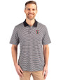 Stanford Cardinal  Cutter & Buck Forge Tonal Stripe Stretch Mens Big and Tall Polo Black Front
