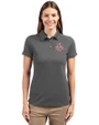 Indiana Hoosiers College Football Playoff 2025 National Champions Cutter & Buck Advantage Eco Tri-Blend Pique Womens Polo Elemental Grey Front