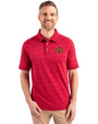 Iowa State Cyclones Cutter & Buck Advantage Tri-Blend Space Dye Mens Big and Tall Polo Dark Cardinal Red Front