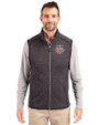 Indiana Hoosiers College Football Playoff 2025 National Champions Cutter & Buck Mainsail Sweater-Knit Mens Full Zip Vest Charcoal Heather Front