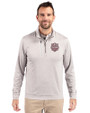 Indiana Hoosiers College Football Playoff 2025 National Champions Cutter & Buck Stealth Heathered Quarter Zip Mens Pullover Polished Medium Gray Front