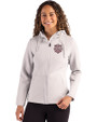 Indiana Hoosiers College Football Playoff 2025 National Champions Cutter & Buck Roam Epic Versatility Recycled Womens Full Zip Hooded Jacket Solitare Front