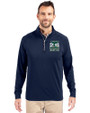 2026 Seattle FIFA World Cup Cutter & Buck Adapt Eco Knit Stretch Recycled Mens Big and Tall Quarter Zip Pullover Navy Blue Front