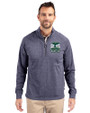 2026 Seattle FIFA World Cup Cutter & Buck Adapt Eco Knit Heather Recycled Mens Big & Tall Quarter Zip Pullover Navy Blue Heather Front
