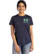 2026 Seattle FIFA World Cup Cutter & Buck Coastline Eco Epic Comfort Recycled Womens Short Sleeve Tee Navy Blue Front