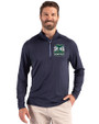 2026 Seattle FIFA World Cup Cutter & Buck Coastline Eco Epic Comfort Recycled Mens Quarter Zip Navy Blue Front