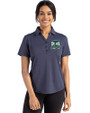2026 Seattle FIFA World Cup Cutter & Buck Forge Eco Stretch Recycled Womens Short Sleeve Polo Dark Navy Blue Heather Front