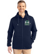 2026 Seattle FIFA World Cup Cutter & Buck Roam Epic Versatility Recycled Mens Full Zip Hooded Jacket Navy Blue Front