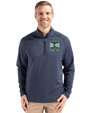 2026 Seattle FIFA World Cup Cutter & Buck Peshastin Fleece Recycled Mens Half Zip Pullover Navy Blue Heather Front