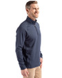 2026 Seattle FIFA World Cup Cutter & Buck Peshastin Fleece Recycled Mens Half Zip Pullover Navy Blue Heather Side