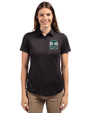 2026 Seattle FIFA World Cup Cutter & Buck Prospect Eco Textured Stretch Recycled Womens Short Sleeve Polo Black Front