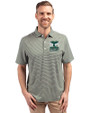 Seattle 2026 Soccer Cutter & Buck Forge Recycled Double Stripe Four-Way Stretch Mens Polo Hunter/White Front