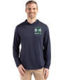 2026 Seattle FIFA World Cup Cutter & Buck Coastline Eco Epic Comfort Recycled Mens Hooded Shirt Navy Blue Front
