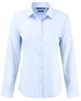 Cutter & Buck Skyline Recycled End on End Womens Long Sleeve Spread Collar Dress Shirt Atlas Light Blue Mannequin