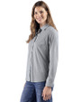 Cutter & Buck Skyline Recycled End on End Womens Long Sleeve Spread Collar Dress Shirt Black Side