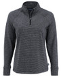 Cutter & Buck Adapt Recycled Soft Knit Stripe Womens Quarter Zip Pullover Black Heather Mannequin