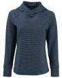 Cutter & Buck Adapt Recycled Soft Knit Stripe Womens Hooded Pullover  Navy Blue Heather Mannequin