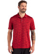 Cutter & Buck Coastline Epic Comfort Camo Print Recycled Mens Polo Cardinal Red Front