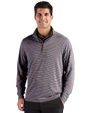 Cutter & Buck Forge Epic Confidence Recycled Double Stripe Mens Quarter Zip Black/White Front