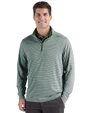 Cutter & Buck Forge Epic Confidence Recycled Double Stripe Mens Quarter Zip Hunter/White Front