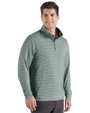 Cutter & Buck Forge Epic Confidence Recycled Double Stripe Mens Quarter Zip Hunter/White Side