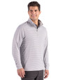 Cutter & Buck Forge Epic Confidence Recycled Double Stripe Mens Quarter Zip Polished/White Side
