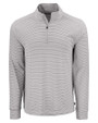 Cutter & Buck Forge Epic Confidence Recycled Double Stripe Mens Quarter Zip Polished/White Mannequin
