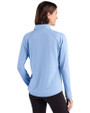 Cutter & Buck Prospect Epic Confidence Recycled Textured Stretch Womens Quarter Zip Atlas Light Blue Back