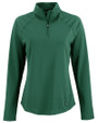 Cutter & Buck Prospect Epic Confidence Recycled Textured Stretch Womens Quarter Zip Hunter Green Mannequin