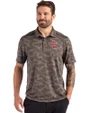 St. Louis Cardinals Cutter & Buck Coastline Epic Comfort Camo Print Recycled Mens Polo Elemental Grey Front