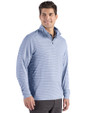 Toronto Blue Jays Cutter & Buck Forge Epic Confidence Recycled Double Stripe Mens Quarter Zip Atlas/White Side