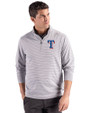 Texas Rangers Cutter & Buck Forge Epic Confidence Recycled Double Stripe Mens Quarter Zip Polished/White Front