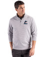 Miami Marlins Cutter & Buck Forge Epic Confidence Recycled Double Stripe Mens Quarter Zip Polished/White Front
