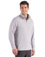 Miami Marlins Cutter & Buck Forge Epic Confidence Recycled Double Stripe Mens Quarter Zip Polished/White Side