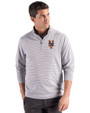 New York Mets Cutter & Buck Forge Epic Confidence Recycled Double Stripe Mens Quarter Zip Polished/White Front