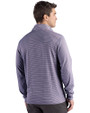 Cleveland Guardians Cutter & Buck Forge Epic Confidence Recycled Double Stripe Mens Quarter Zip Navy Blue/White Back
