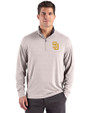 San Diego Padres Cutter & Buck Forge Epic Confidence Recycled Mens Big & Tall Quarter Zip Polished Heather Front