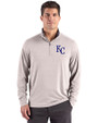 Kansas City Royals Cutter & Buck Forge Epic Confidence Recycled Mens Big & Tall Quarter Zip Polished Heather Front