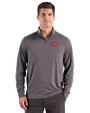 Cincinnati Reds Cutter & Buck Forge Epic Confidence Recycled Mens Big & Tall Quarter Zip Dark Black Heather Front