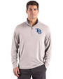 Tampa Bay Rays Cutter & Buck Forge Epic Confidence Recycled Mens Big & Tall Quarter Zip Polished Heather Front